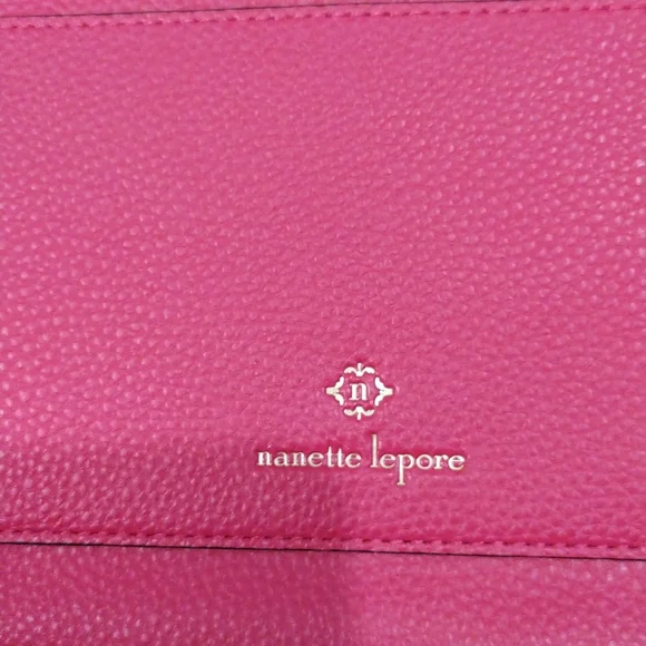 - - Nanette Lepore wild berry faux leather scarf and medallion crossbody - Picture 2 of 8